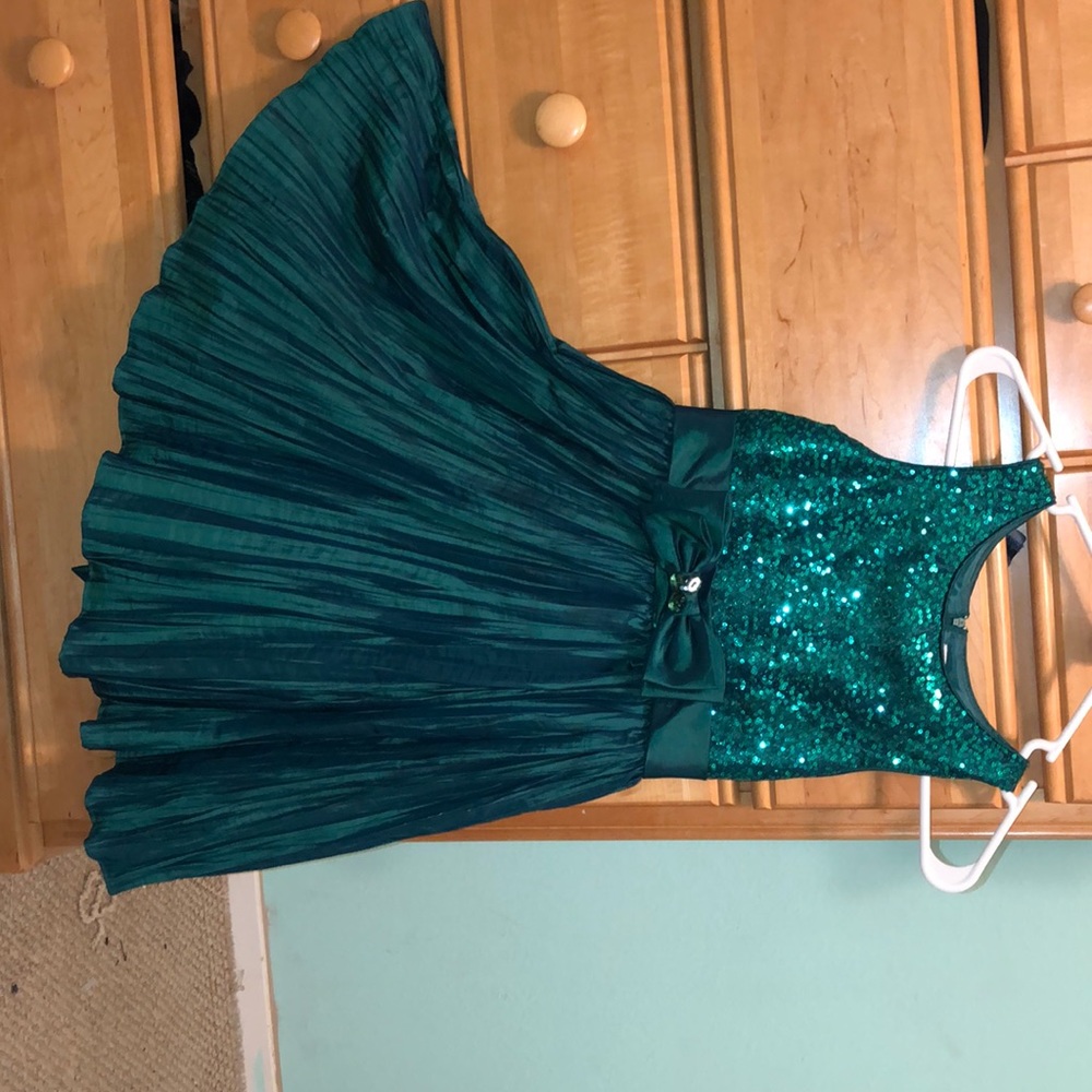 Green sequin dress